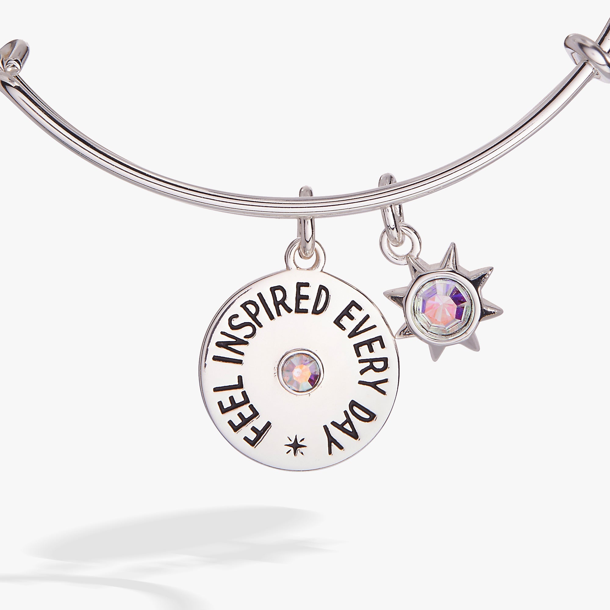 Feel Inspired Every Day' Mantra Charm Bangle
    
    
    
       Silver | Alex and Ani