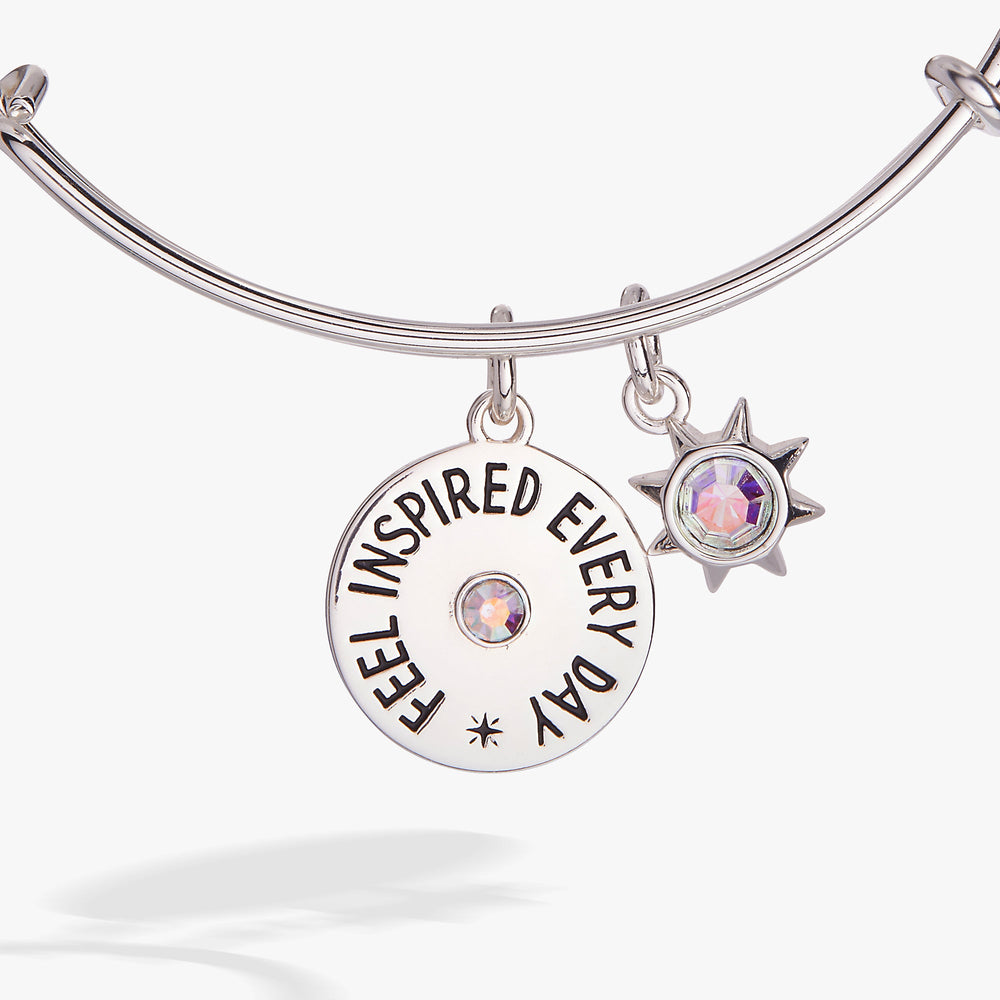 Feel Inspired Every Day' Mantra Charm Bangle
    
    
    
       Silver | Alex and Ani