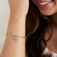 Monarch Butterfly + Crystal Accent Charm Bangle Gold | Alex and Ani