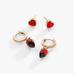 Chocolate-Covered Strawberry Earrings, Set of 2 Gold | Alex and Ani