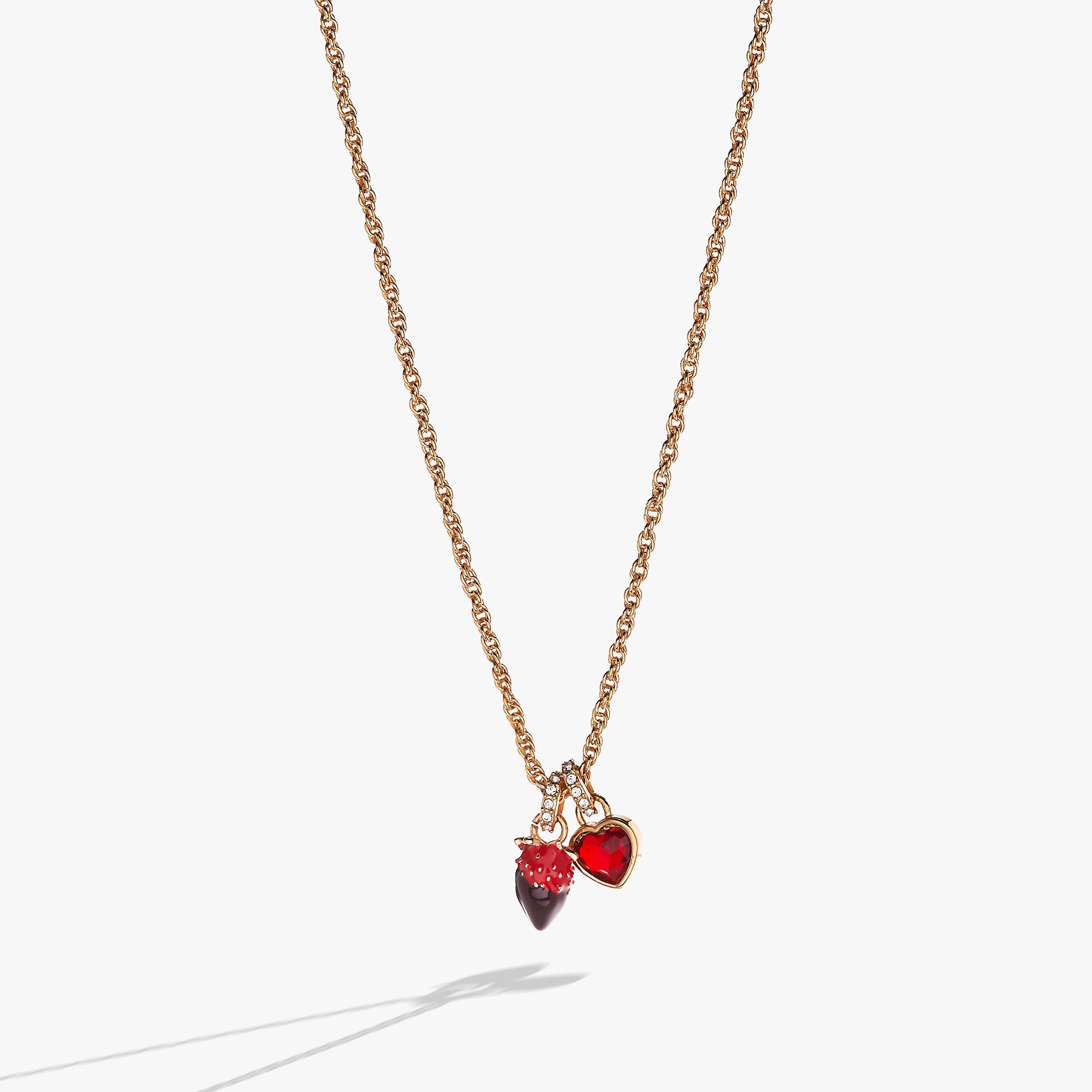 Chocolate-Covered Strawberry Duo Charm Pendant Necklace Gold | Alex and Ani