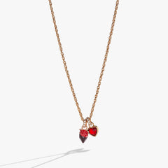 Chocolate-Covered Strawberry Duo Charm Pendant Necklace Gold | Alex and Ani