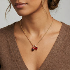 Chocolate-Covered Strawberry Duo Charm Pendant Necklace Gold | Alex and Ani