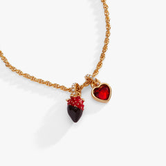 Chocolate-Covered Strawberry Duo Charm Pendant Necklace Gold | Alex and Ani