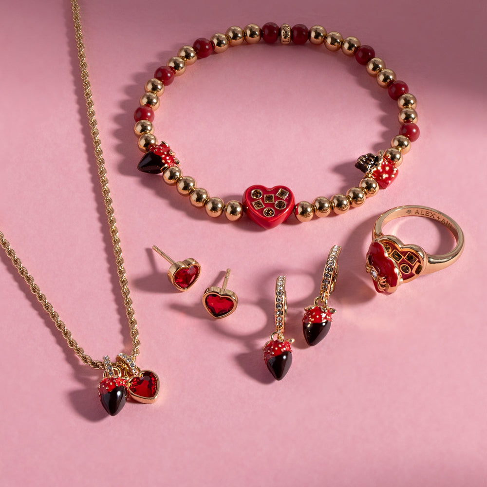 Chocolate-Covered Strawberry Duo Charm Pendant Necklace Gold | Alex and Ani