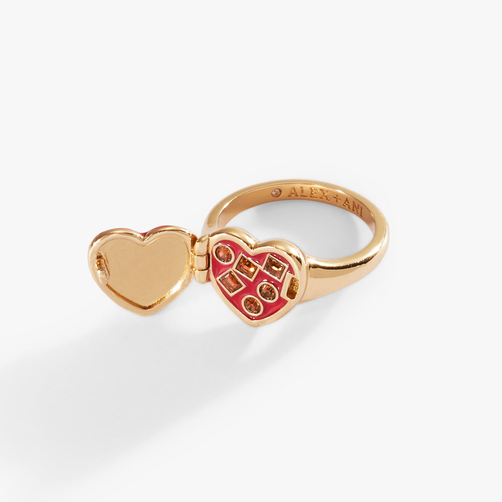 Box of Chocolate Locket Ring Gold | Alex and Ani