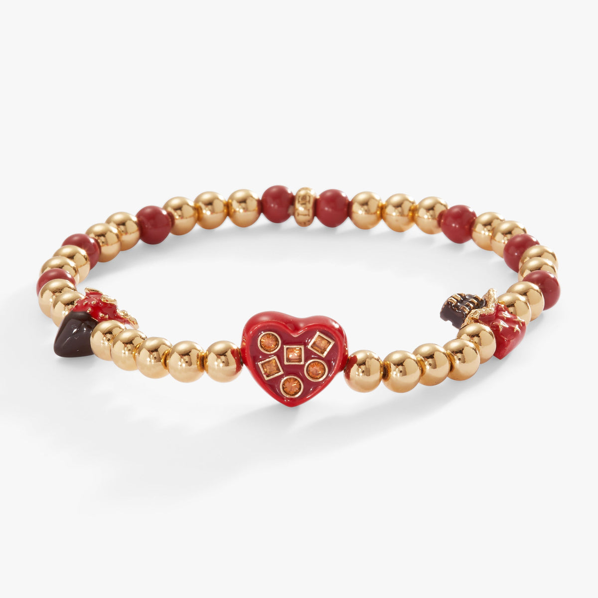 ”Chocolate Is My Love Language” Stretch Bracelet Gold | Alex and Ani