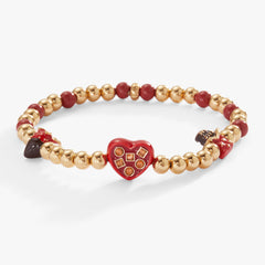 ”Chocolate Is My Love Language” Stretch Bracelet Gold | Alex and Ani