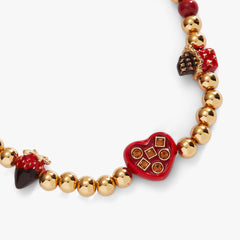 ”Chocolate Is My Love Language” Stretch Bracelet Gold | Alex and Ani