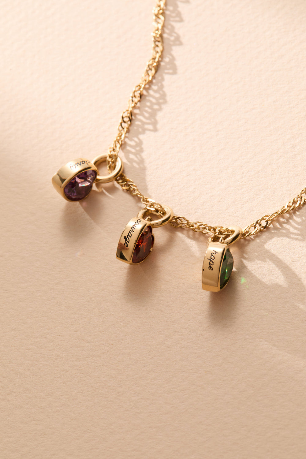 Courage' Heart Birthstone Charm-JAN Stainless Steel Gold | Alex and Ani