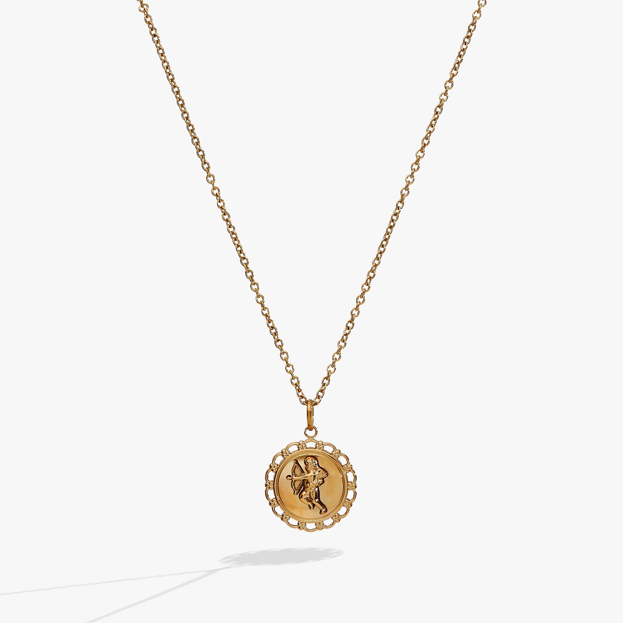Cupid Engravable Pendant Stainless Steel Gold | Alex and Ani