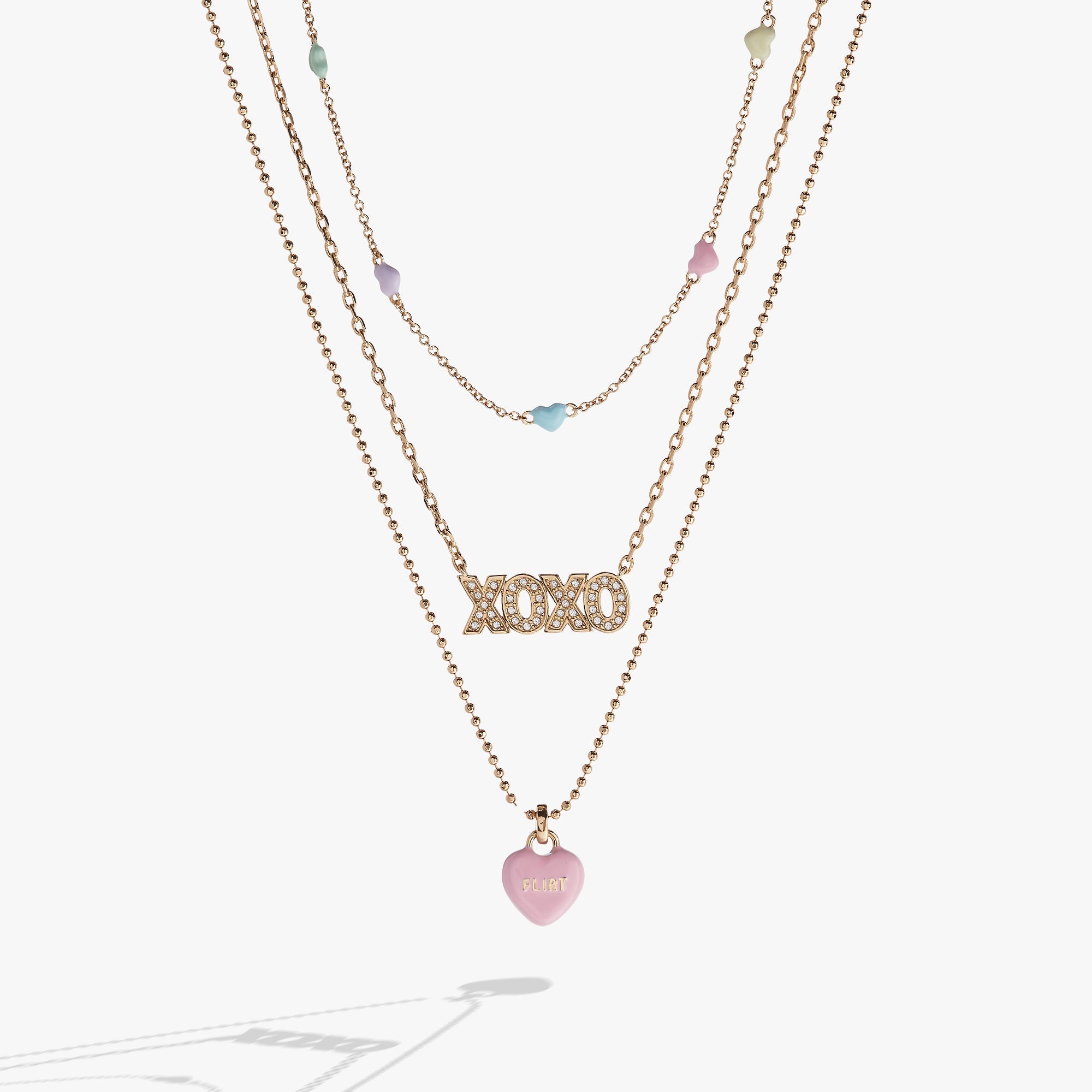 Sweet Hearts necklace- 3 strand Gold | Alex and Ani