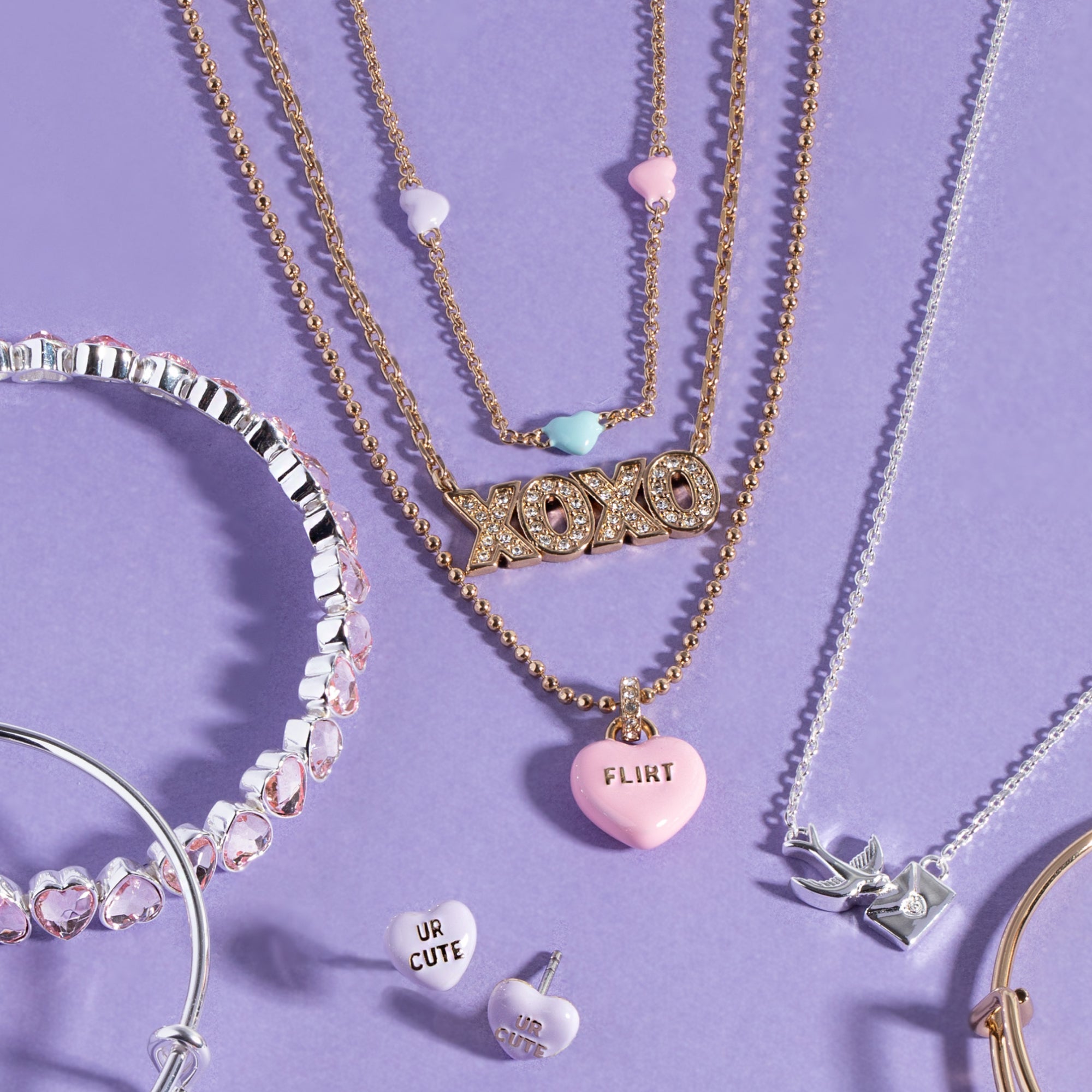 Sweet Hearts necklace- 3 strand Gold | Alex and Ani