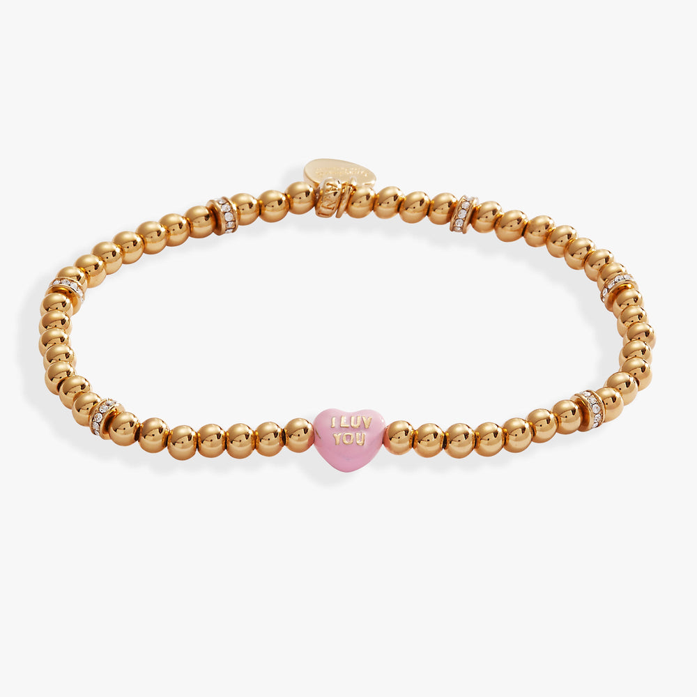 Sweet Hearts Tough Questions-stretch I luv you Gold | Alex and Ani