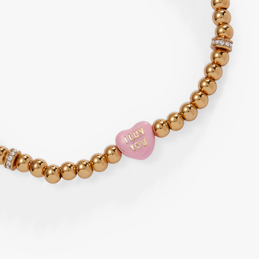 Sweet Hearts Tough Questions-stretch I luv you Gold | Alex and Ani