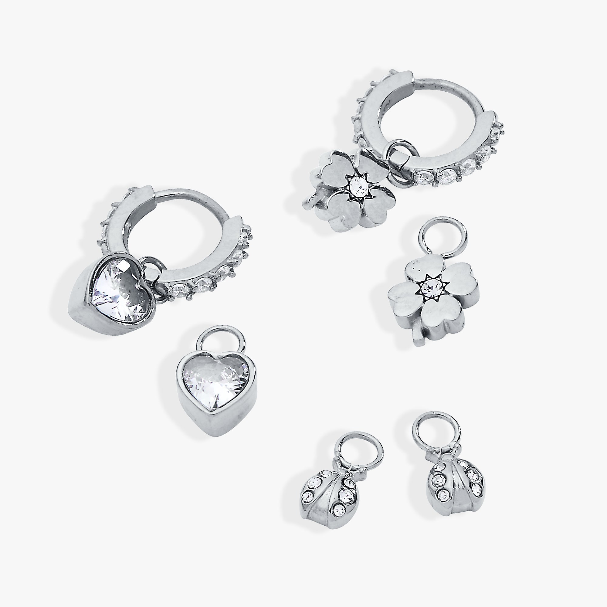 Love & Luck Interchangeable Huggie Set of 4 Stainless Steel Silver | Alex and Ani