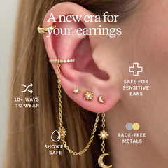 9 Pc Love & Luck Earring Set Stainless Steel Gold | Alex and Ani