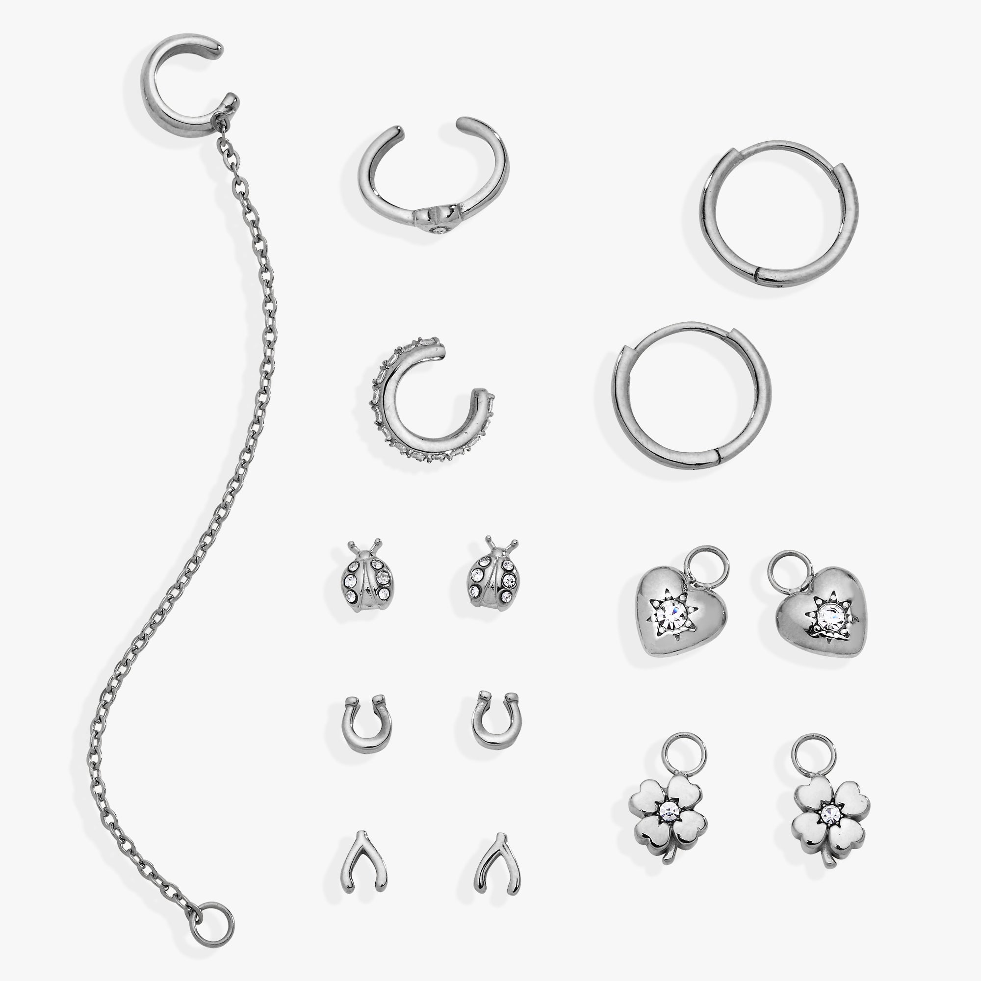 9 Pc Love & Luck Earring Set Stainless Steel Gold | Alex and Ani