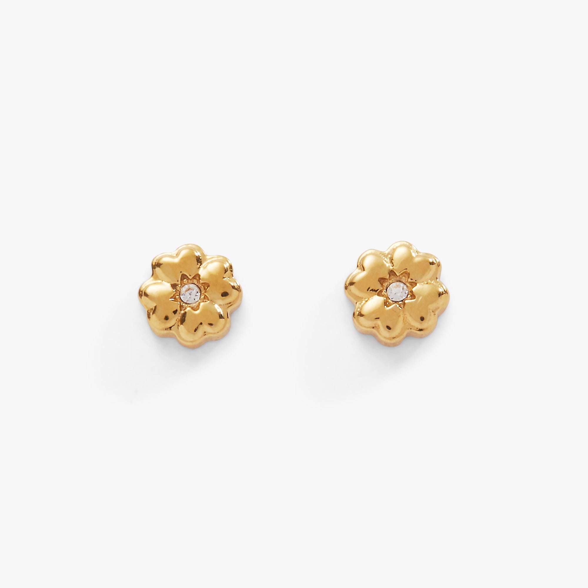 Four-Leaf Clover Mini Stud Earrings Stainless Steel Gold | Alex and Ani