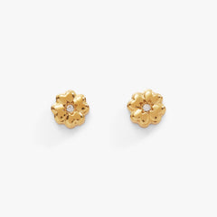 Four-Leaf Clover Mini Stud Earrings Stainless Steel Gold | Alex and Ani