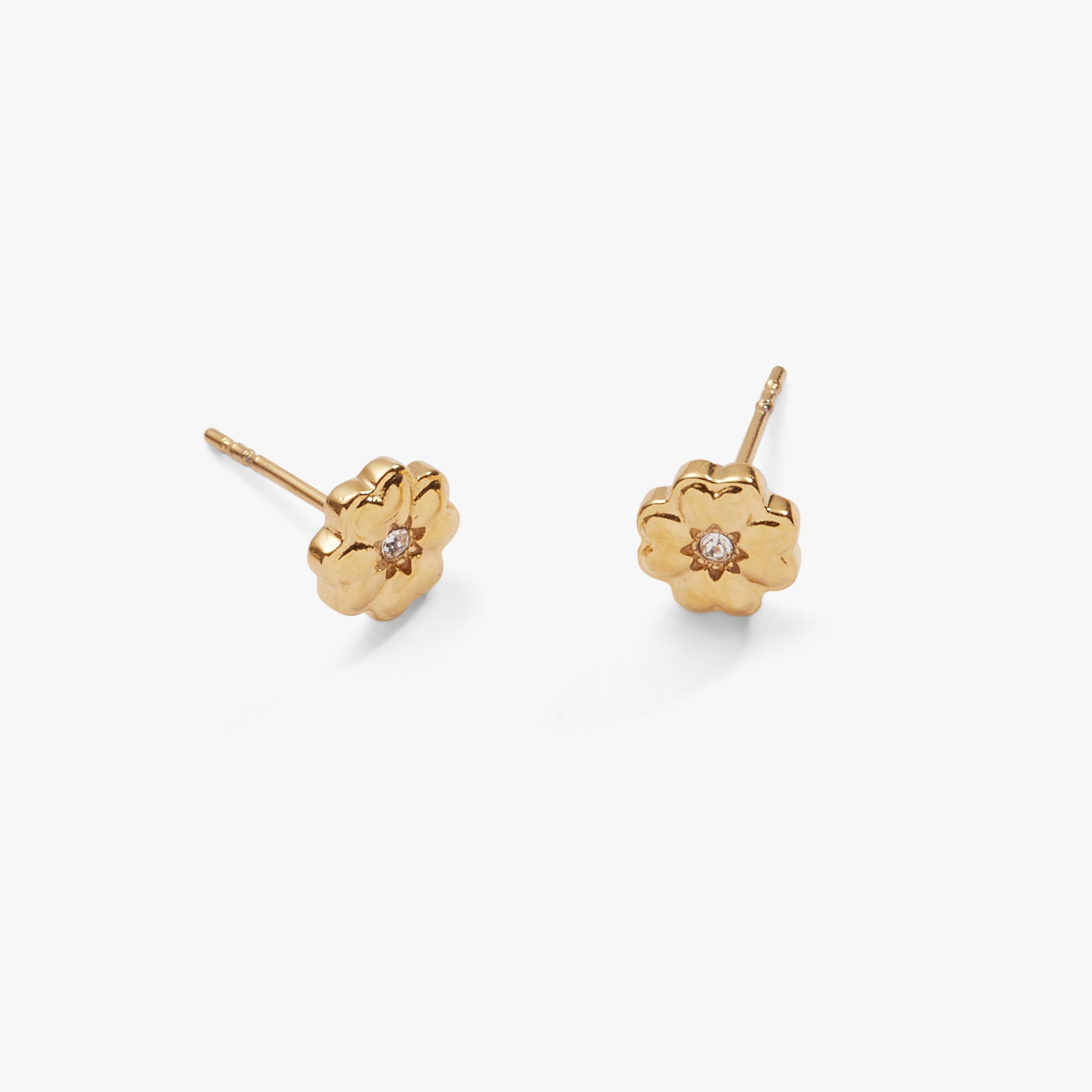 Four-Leaf Clover Mini Stud Earrings Stainless Steel Gold | Alex and Ani