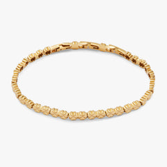 Lucky Clover Charm Tennis Bracelet Stainless Steel Gold | Alex and Ani