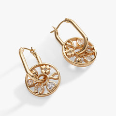 Love and Luck Wheel Hoop Earrings Gold | Alex and Ani