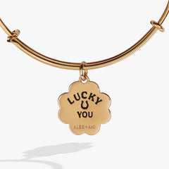 Four-Leaf Clover Charm Bangle Gold | Alex and Ani