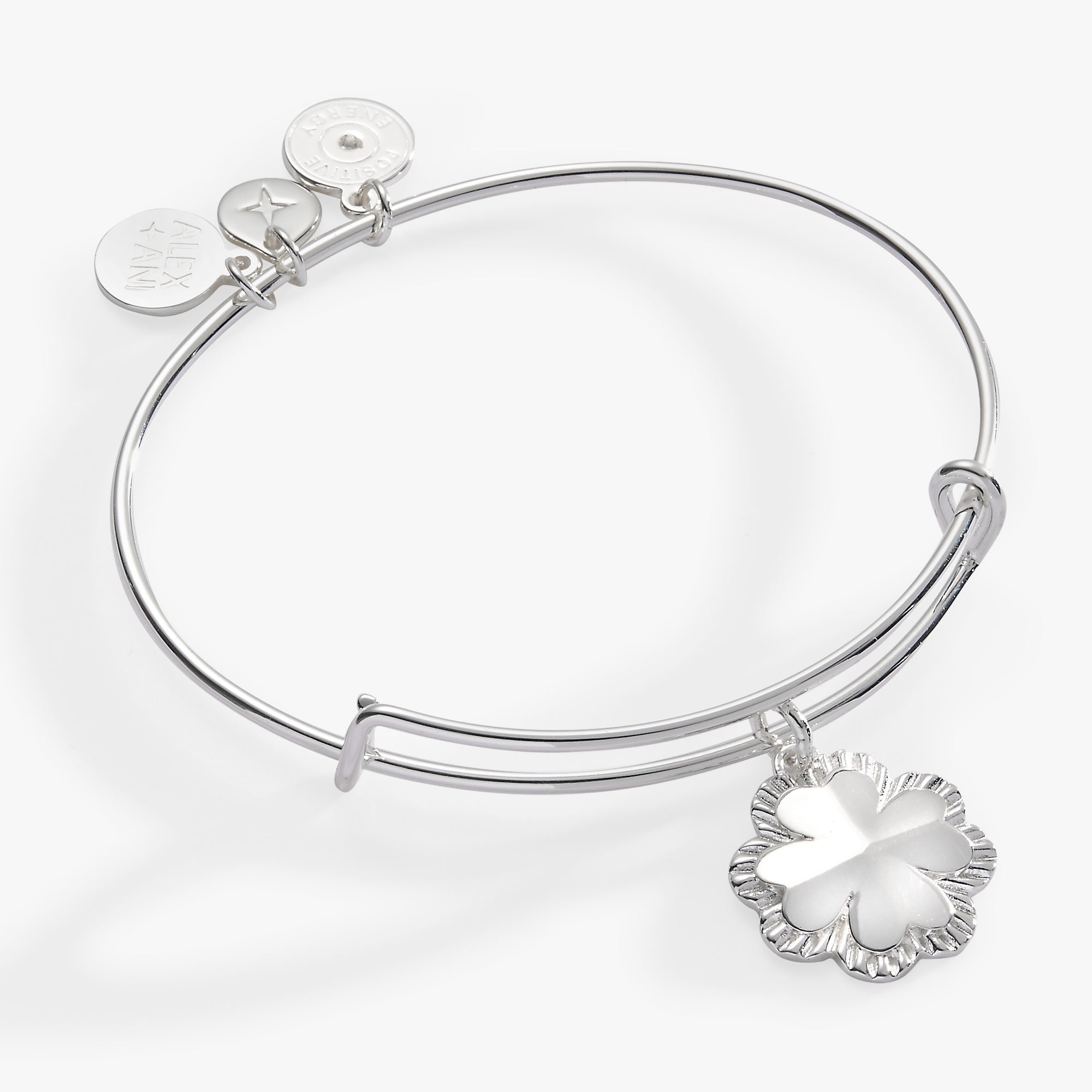 Four-Leaf Clover Charm Bangle Gold | Alex and Ani