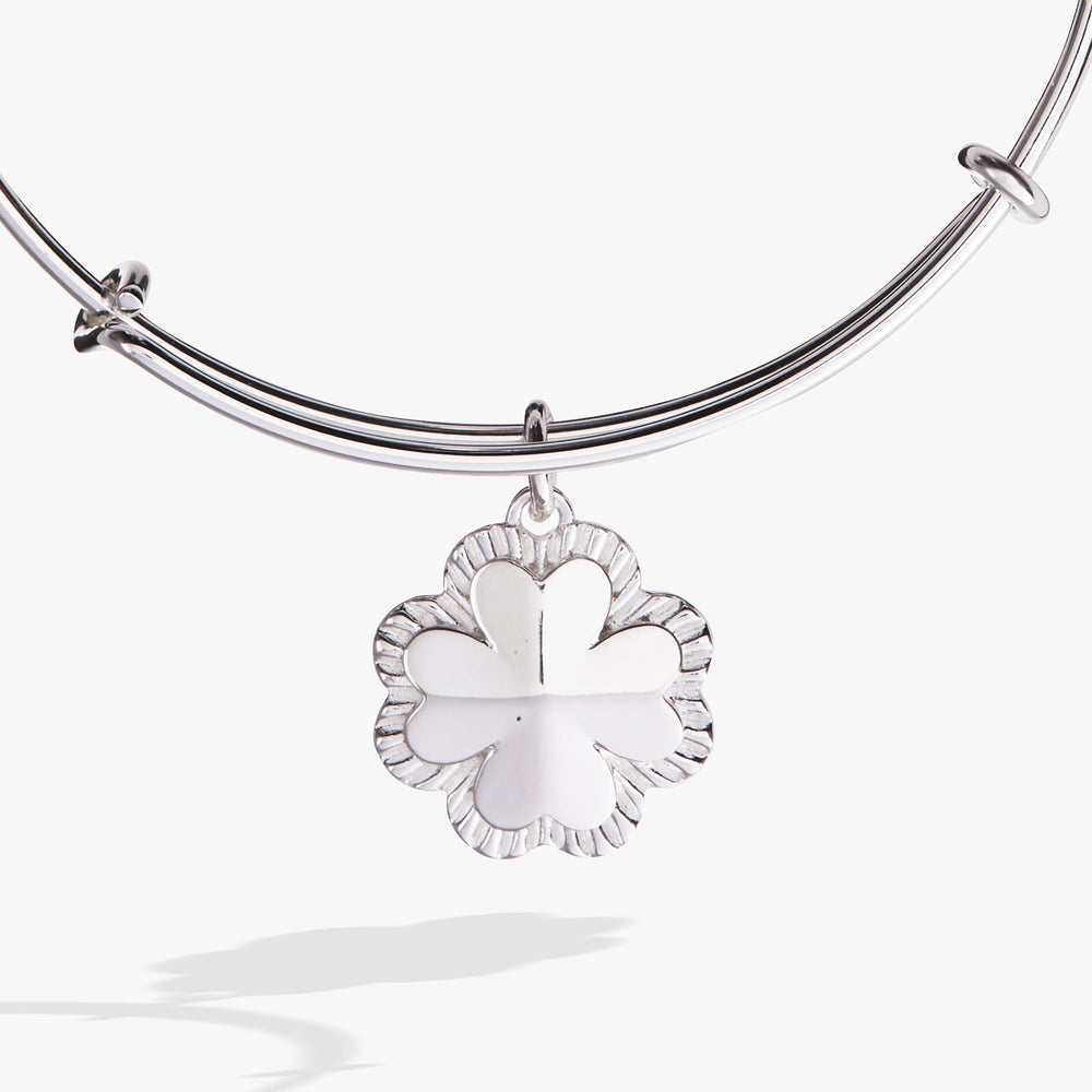 Four-Leaf Clover Charm Bangle Gold | Alex and Ani