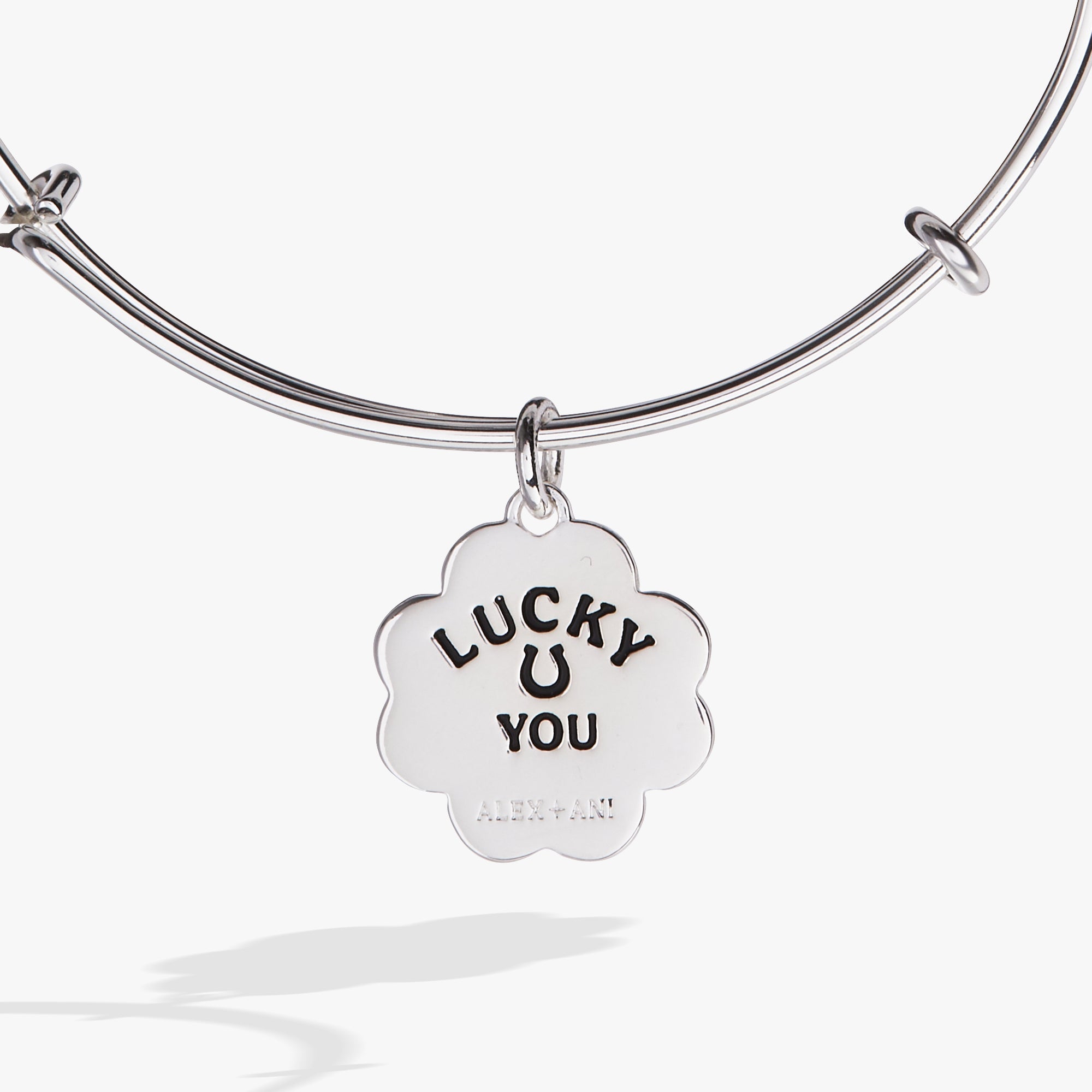 Four-Leaf Clover Charm Bangle Gold | Alex and Ani