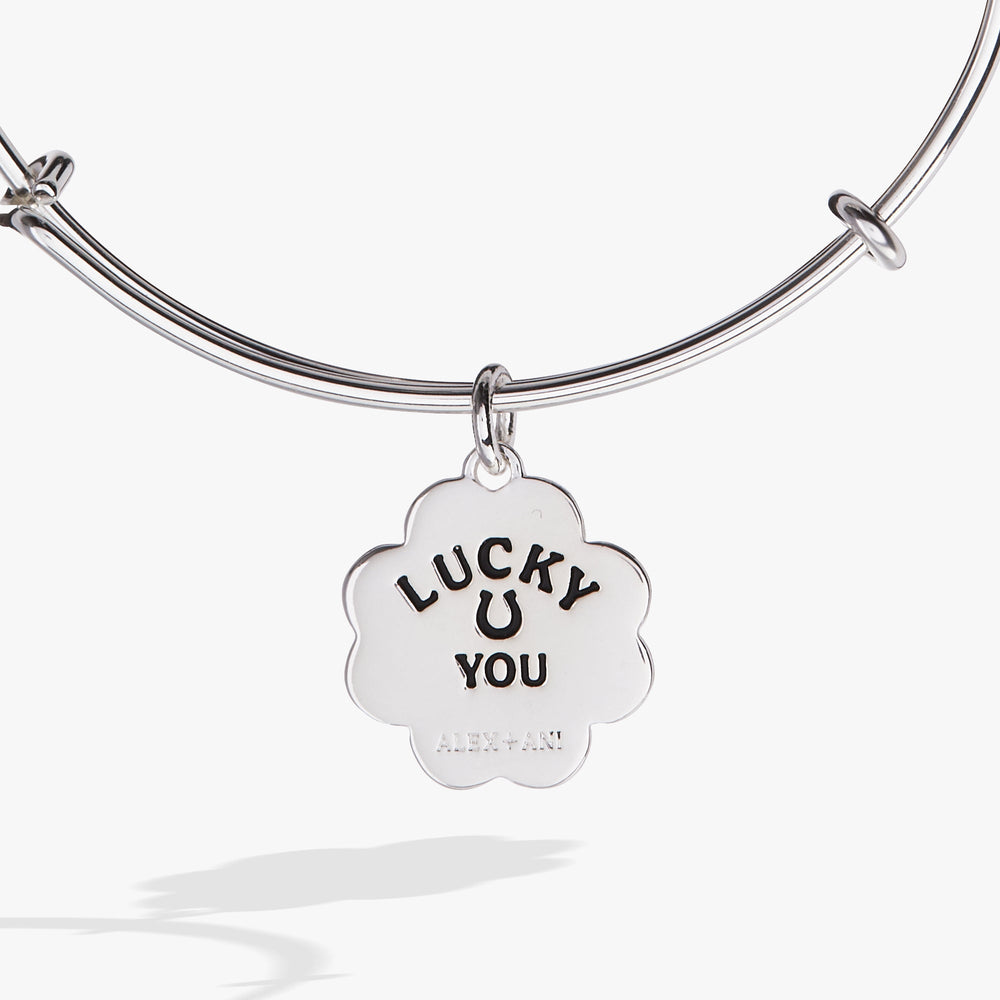 Four-Leaf Clover Charm Bangle Gold | Alex and Ani