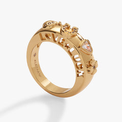 Love and Luck Open Domed Ring Gold | Alex and Ani