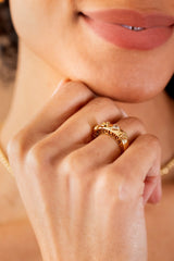 Love and Luck Open Domed Ring Gold | Alex and Ani
