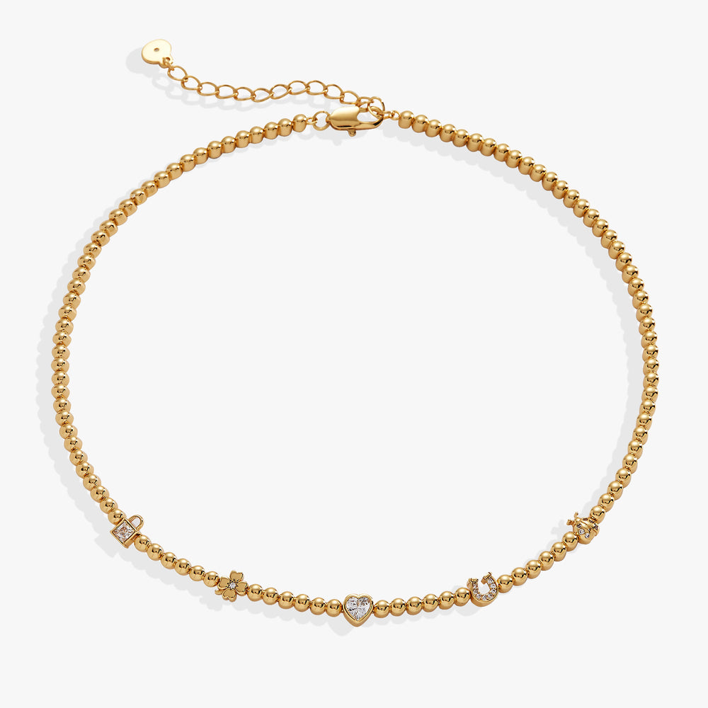 Love and Luck Tennis Necklace Gold | Alex and Ani