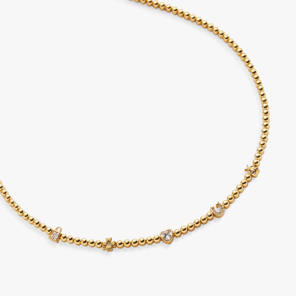 Love and Luck Tennis Necklace Gold | Alex and Ani