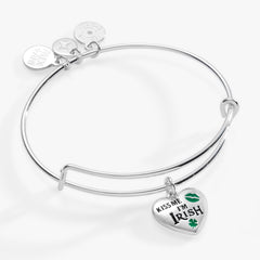 “Kiss Me I’m Irish” Charm Bangle Silver | Alex and Ani