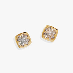 Crystal Clover Mini Stud Earrings Stainless Steel Gold | Alex and Ani