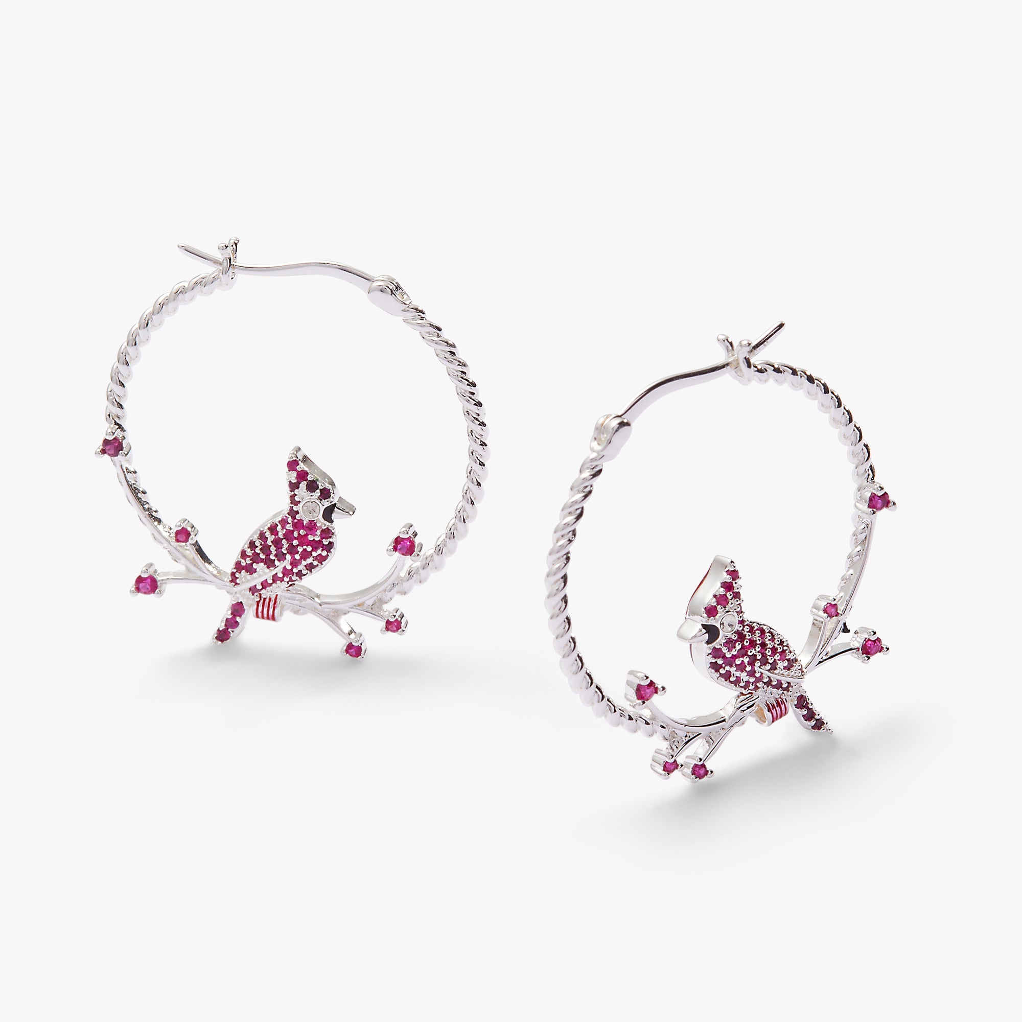 Cardinal Hoop Earrings Silver | Alex and Ani