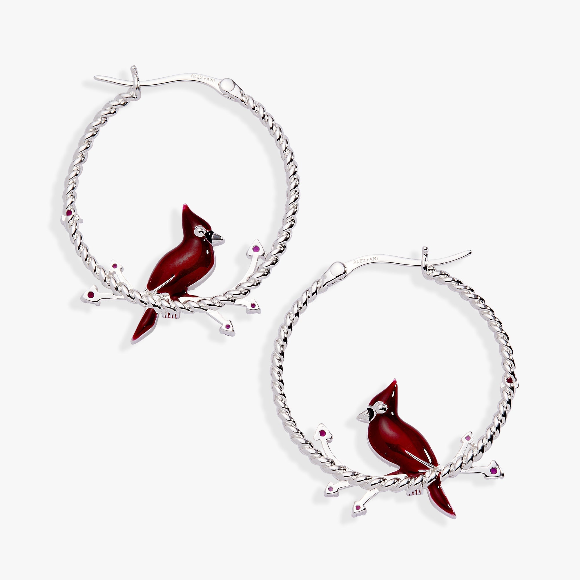 Cardinal Hoop Earrings Silver | Alex and Ani