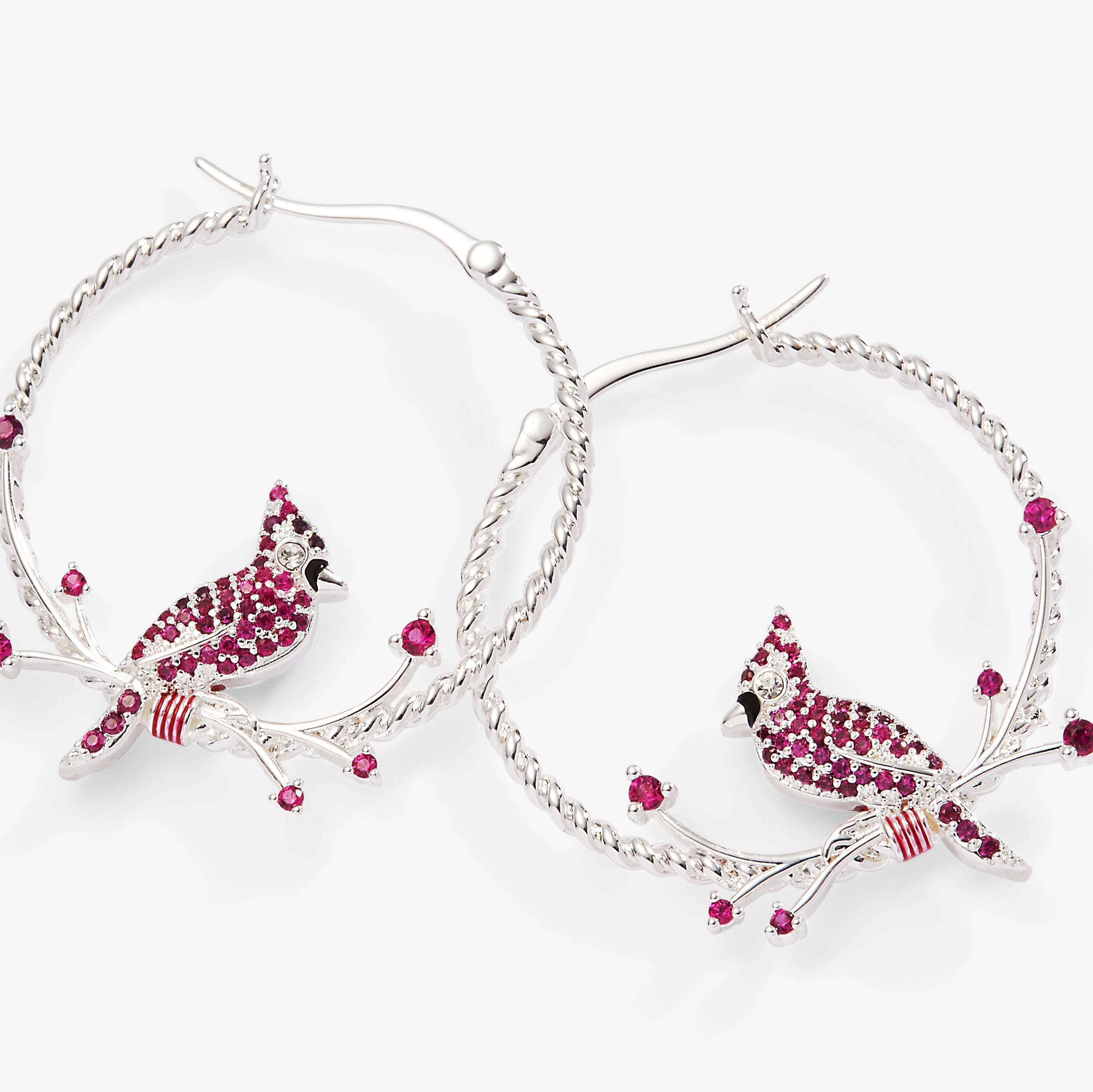 Cardinal Hoop Earrings Silver | Alex and Ani