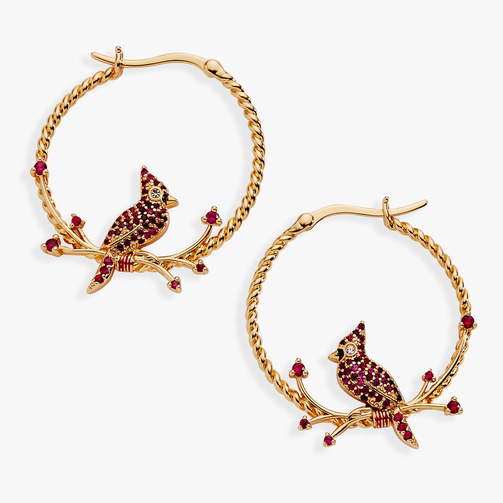 Cardinal Hoop Earrings Silver | Alex and Ani