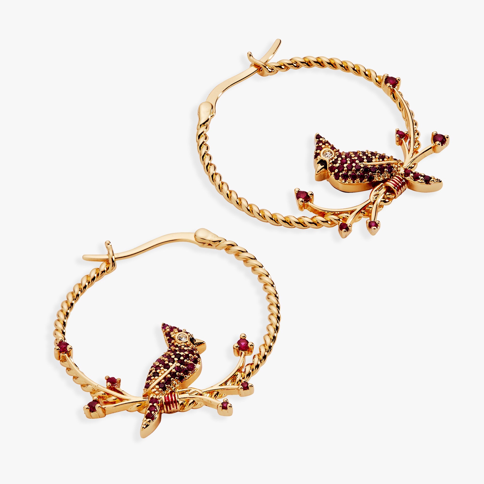 Cardinal Hoop Earrings Silver | Alex and Ani