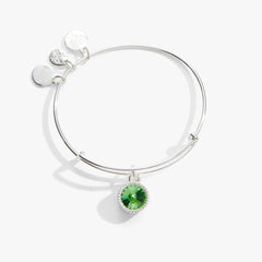 Peridot August Birthstone Charm Bangle Silver | Alex and Ani