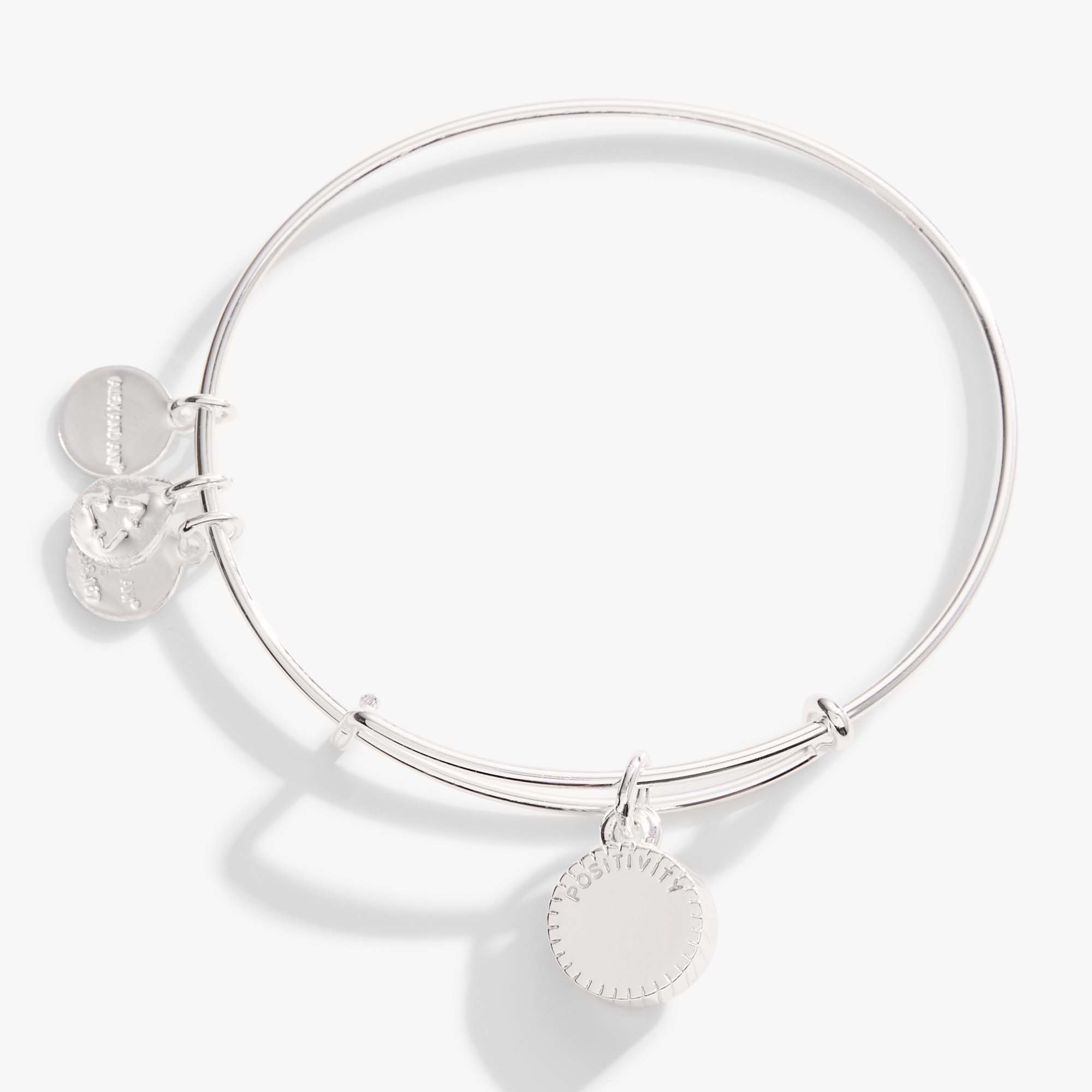 Peridot August Birthstone Charm Bangle Silver | Alex and Ani