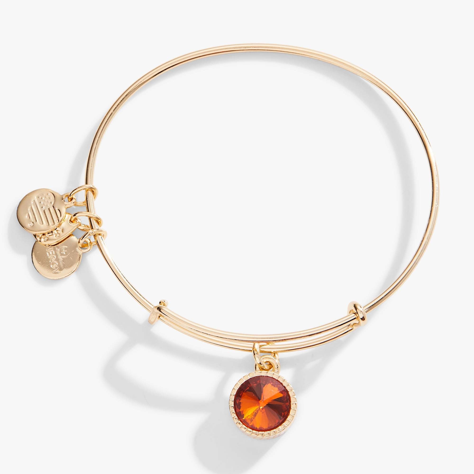 Topaz November Birthstone Charm Bangle Gold | Alex and Ani