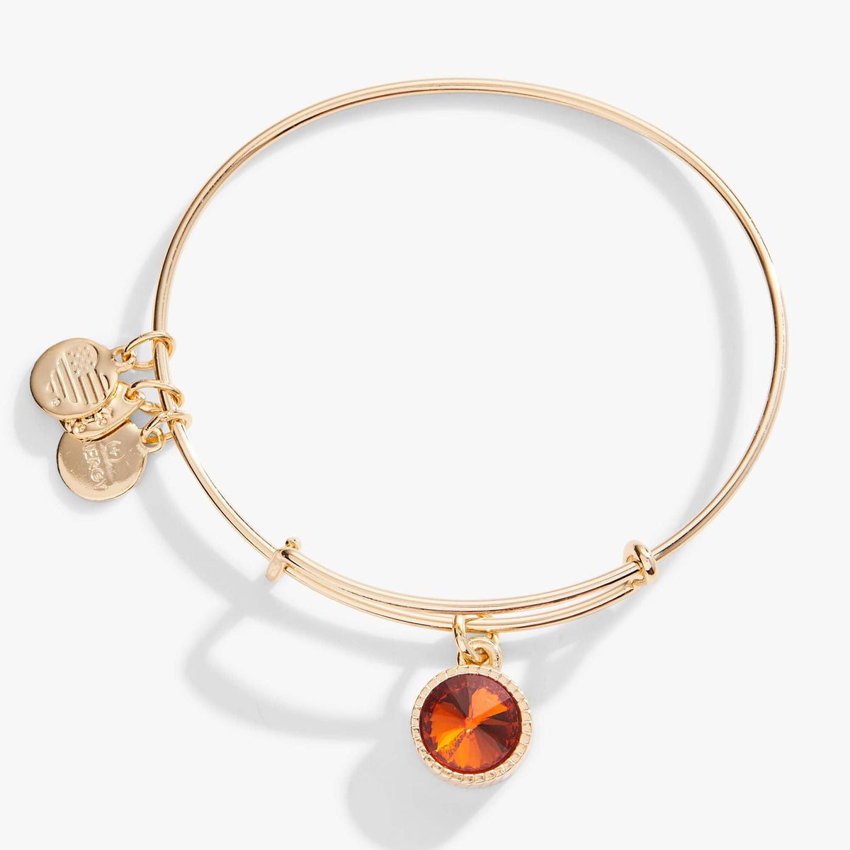 Topaz November Birthstone Charm Bangle Gold | Alex and Ani
