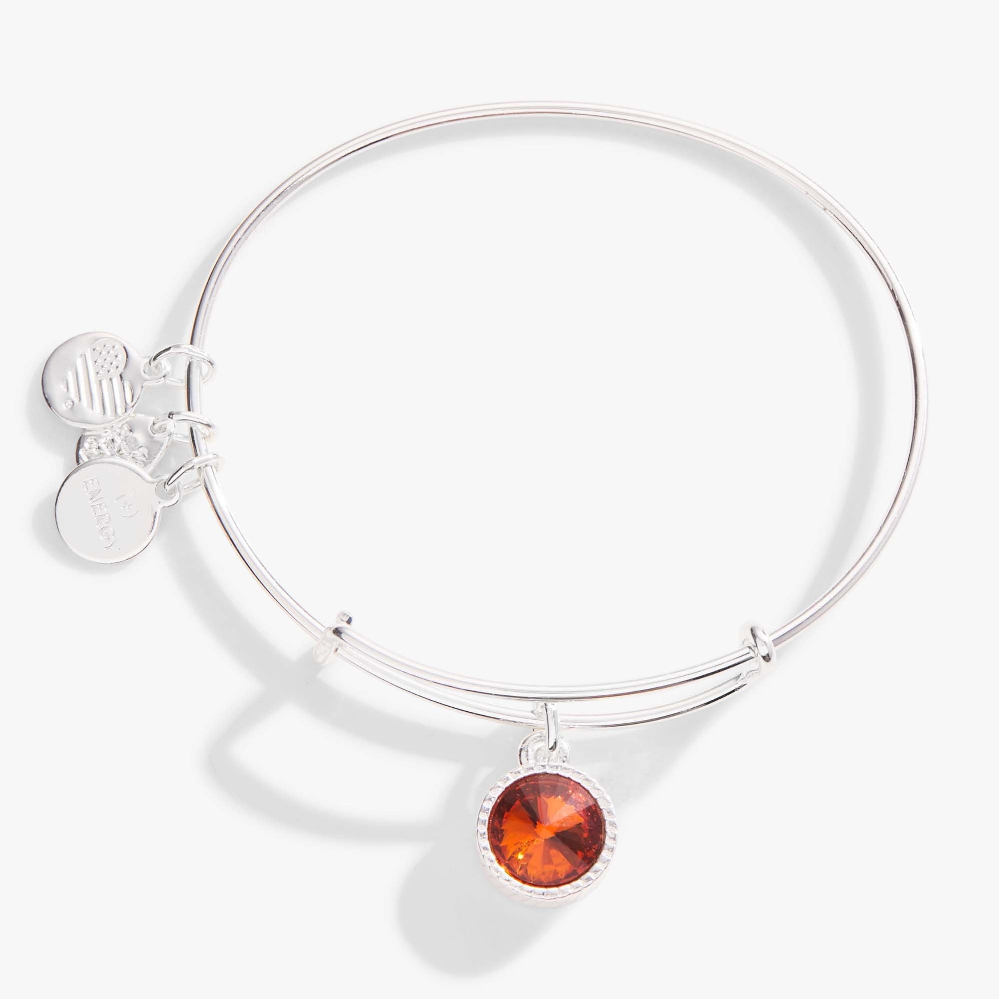 Topaz November Birthstone Charm Bangle Gold | Alex and Ani