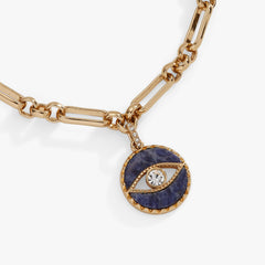 Sodalite Evil Eye Chain Bracelet Gold | Alex and Ani