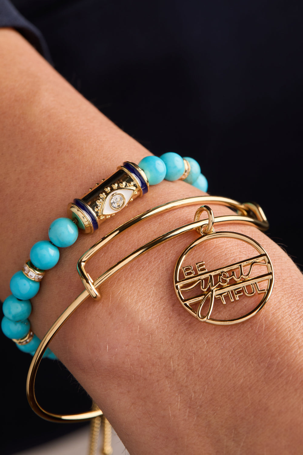 Evil Eye Bolo Bracelet Gold | Alex and Ani